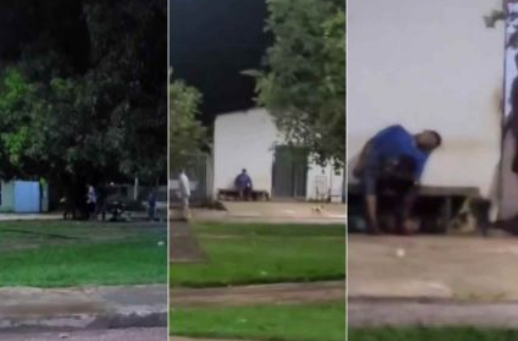 Morador grava momento em que homem � morto a facadas em pra�a