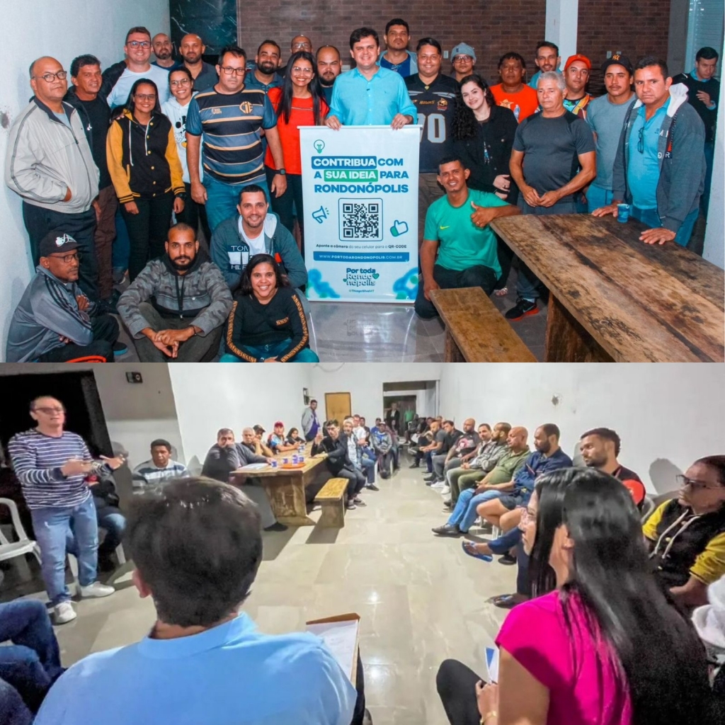 Pr�-candidatos Tiago Silva e Roseane Prado Re�nem-se com Representantes do Esporte em Rondon�polis