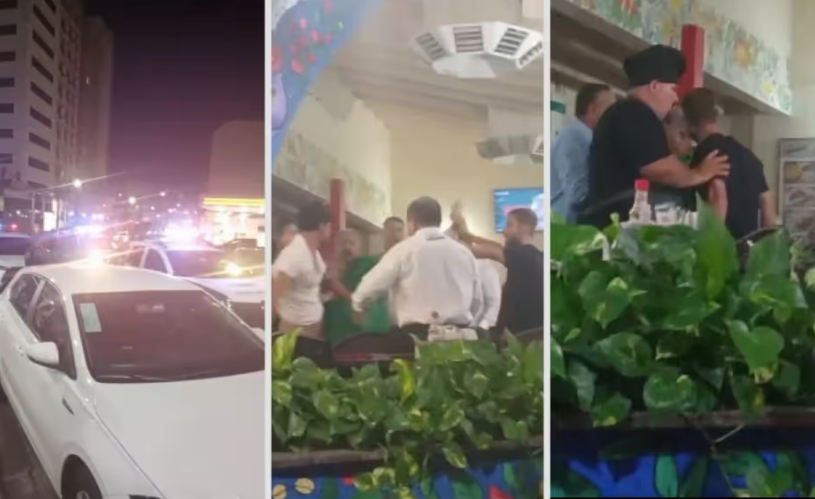 Briga generalizada entre clientes e gar�om movimenta restaurante Chopp�o, em Cuiab�