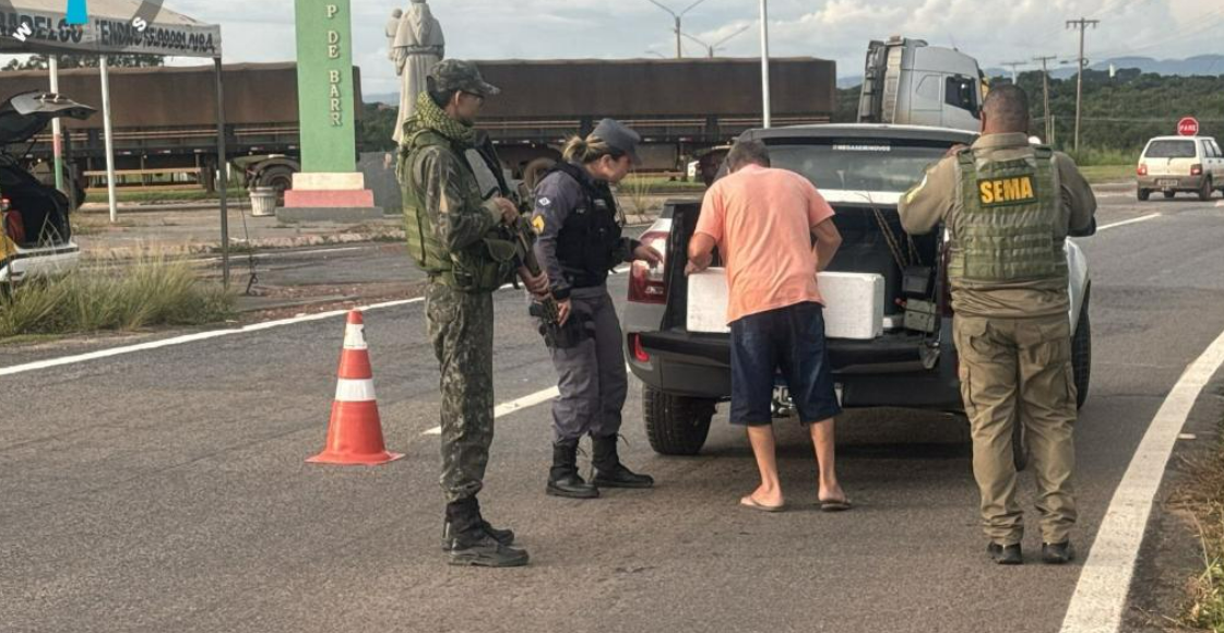Sema e PM fazem barreiras terrestres durante a Semana Santa para fiscaliza��o e orienta��o sobre a pesca