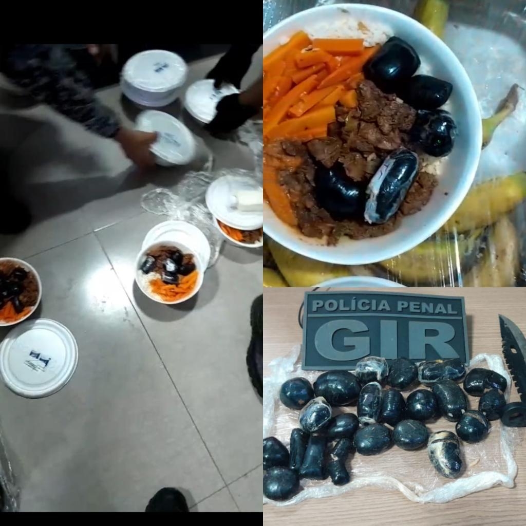 Policiais penais flagram marmitas com 22 pacotes de entorpecentes que iam para Raio 8 da PCE