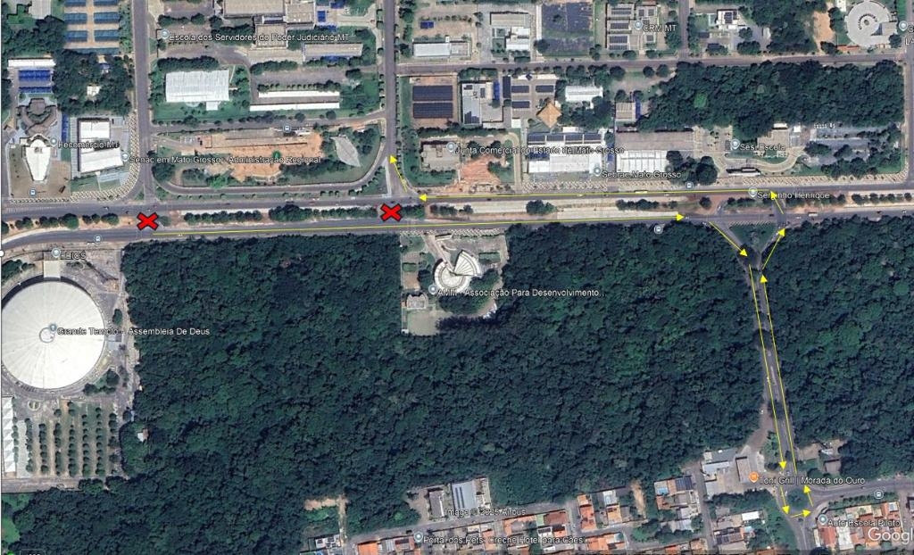 Dois cruzamentos na Avenida do CPA sero temporariamente fechados a partir do sbado (10)