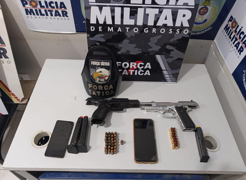 For�a T�tica prende dois homens com pistolas e 45 muni��es em Cuiab�