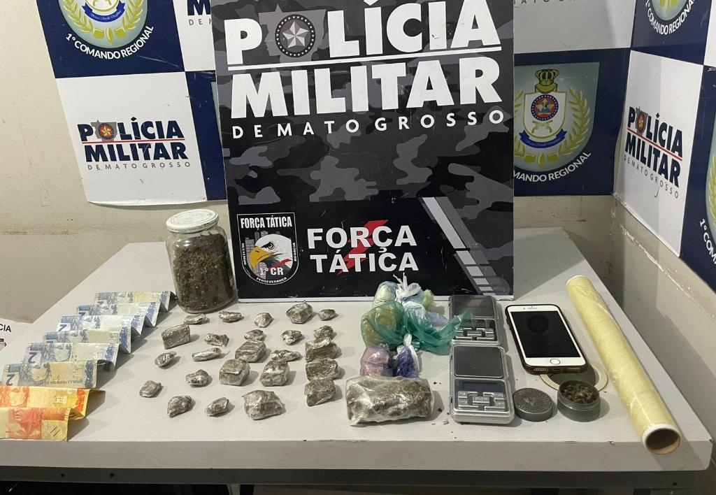 For�a T�tica prende tr�s homens suspeitos por tr�fico de drogas em Cuiab�