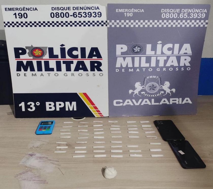 Integrante de fac��o � preso com 52 por��es de coca�na em bar de Lucas do Rio Verde