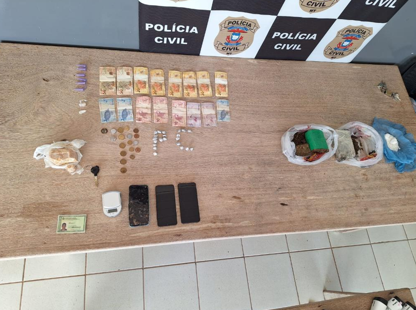 Pol�cia Civil prende duas pessoas por tr�fico de drogas em Cotrigua��