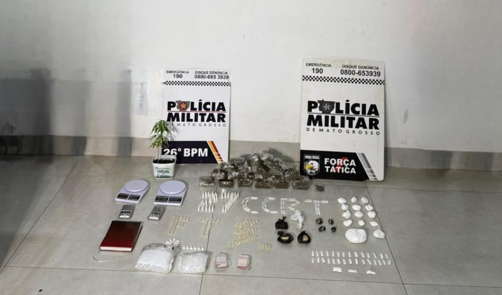 Rotam prende trio por tr�fico e apreende mais de 300 por��es de drogas em Nova Mutum