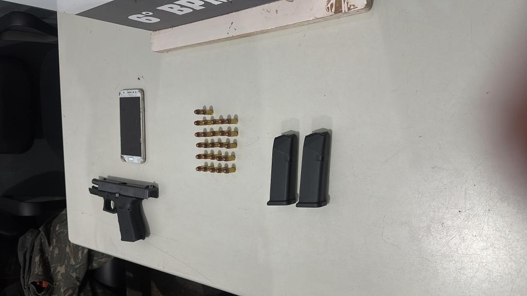 Pol�cia Militar prende faccionados e apreende pistola com 28 muni��es