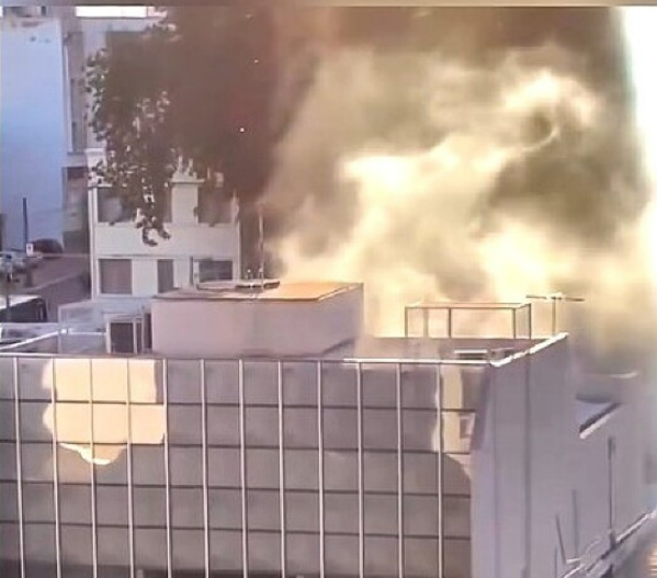 Princ�pio de inc�ndio atinge ag�ncia banc�ria no centro de Cuiab�