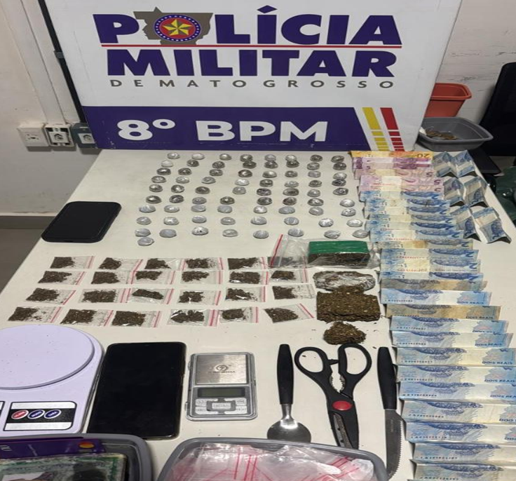 Faccionados s�o presos com 127 por��es de maconha pela PM em Alta Floresta