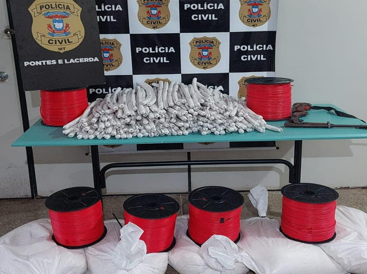 Pol�cia apreende carga de explosivos que seria levada para garimpo em Pontes e Lacerda