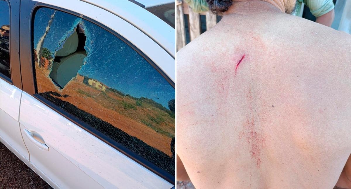 Mulher em surto esfaqueia homem e quebra janela de carro em S�o Pedro da Cipa