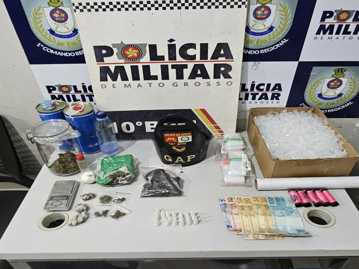 Pol�cia Militar prende jovem por tr�fico de drogas em Cuiab�