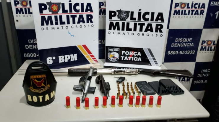 Quatro faccionados s�o detidos com armas e carro roubado em C�ceres