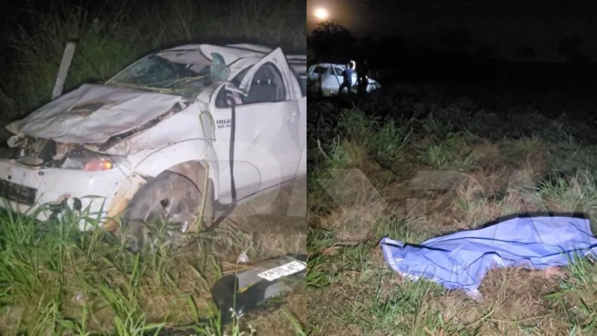 Acidente fatal na MT-270: homem morre e irm�o fica ferido ap�s capotamento de caminhonete