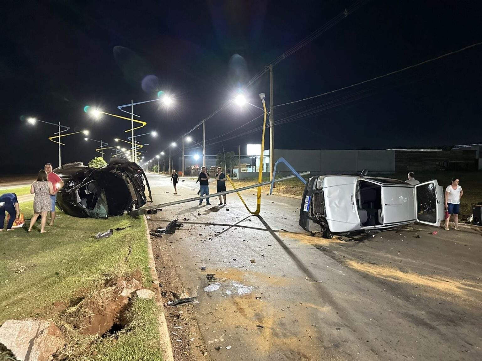 Coliso na rotatria termina com trs feridos em Lucas do Rio Verde