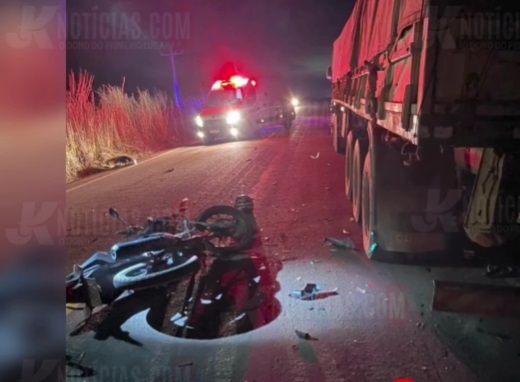 Motociclista morre ao colidir com caminh�o parado na MT-242 em Ipiranga do Norte