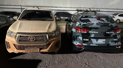 Caminhonete roubada em S�o Paulo � recuperada pela pol�cia em a��o conjunta no interior de MT