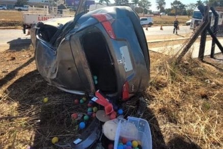 Funcion�rios de lava-jato capotam HRV de cliente em MT